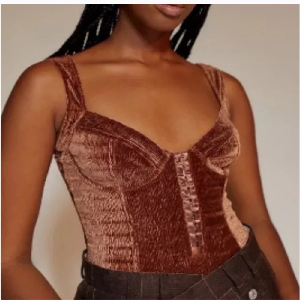 Urban Outfitters Luna brown corset bodysuit large